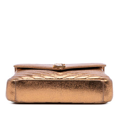 Medium Metallic Calfskin Chevron Monogram College Bag