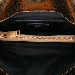 Medium Metallic Calfskin Chevron Monogram College Bag