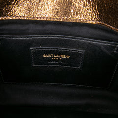 Medium Metallic Calfskin Chevron Monogram College Bag