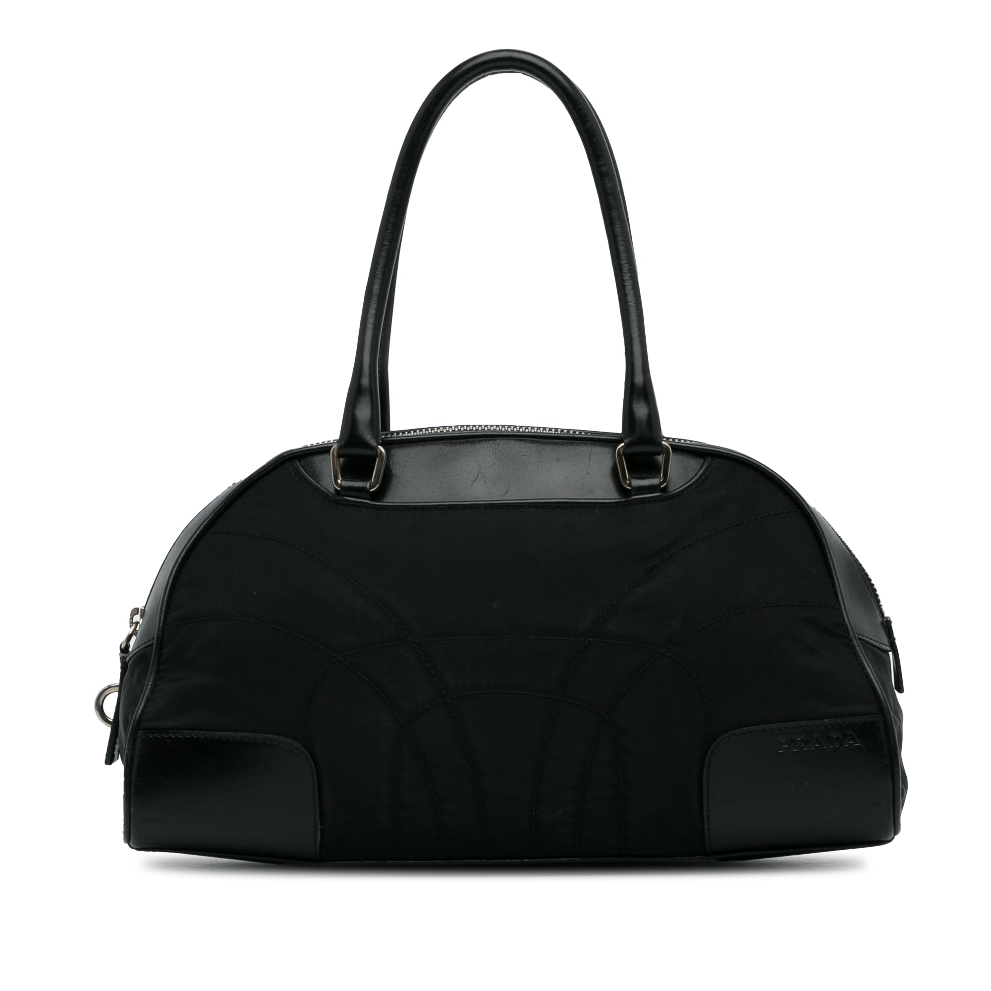 Vitello Trimmed Tessuto Bowling Bag_0