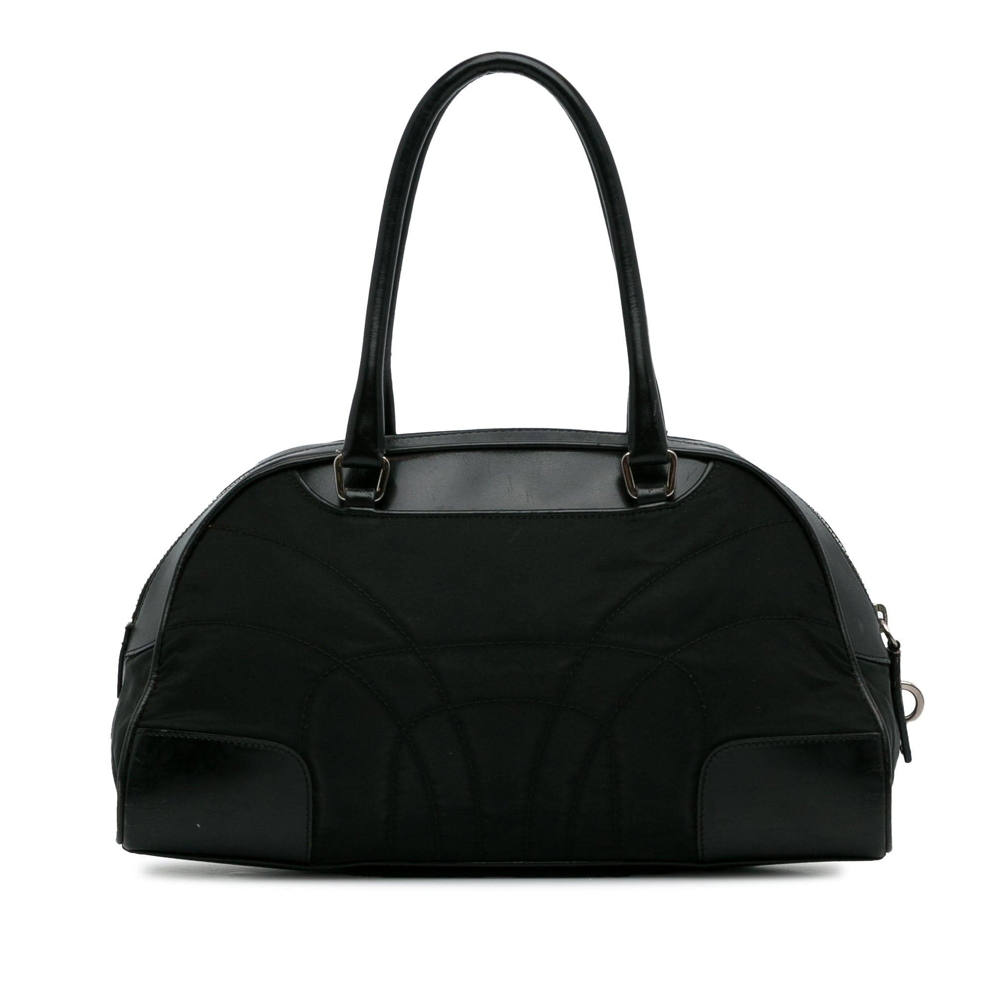 Vitello Trimmed Tessuto Bowling Bag_3