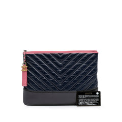 Medium Chevron Aged Calfskin Gabrielle Cosmetic Clutch