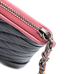 Medium Chevron Aged Calfskin Gabrielle Cosmetic Clutch