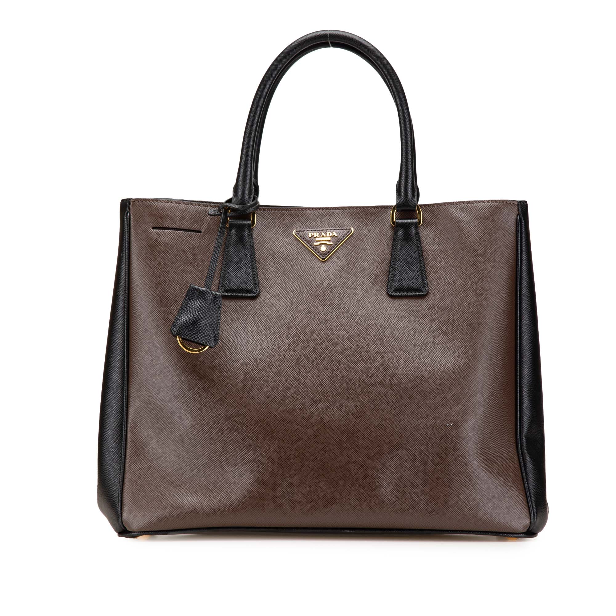 Medium Bicolor Saffiano Lux Galleria Satchel