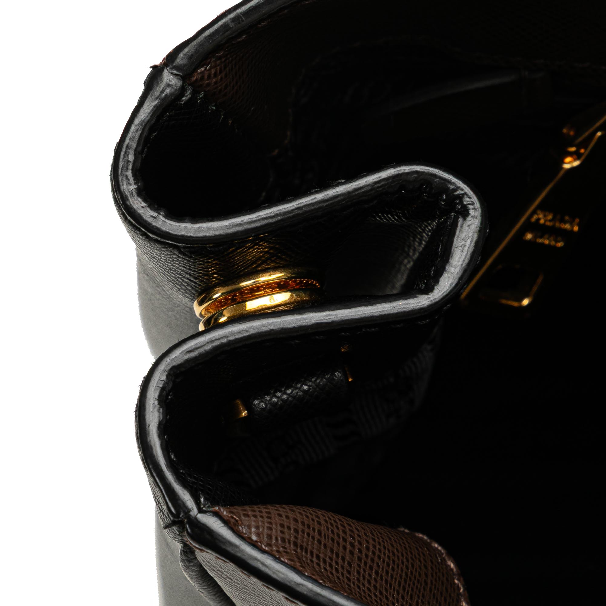 Medium Bicolor Saffiano Lux Galleria Satchel