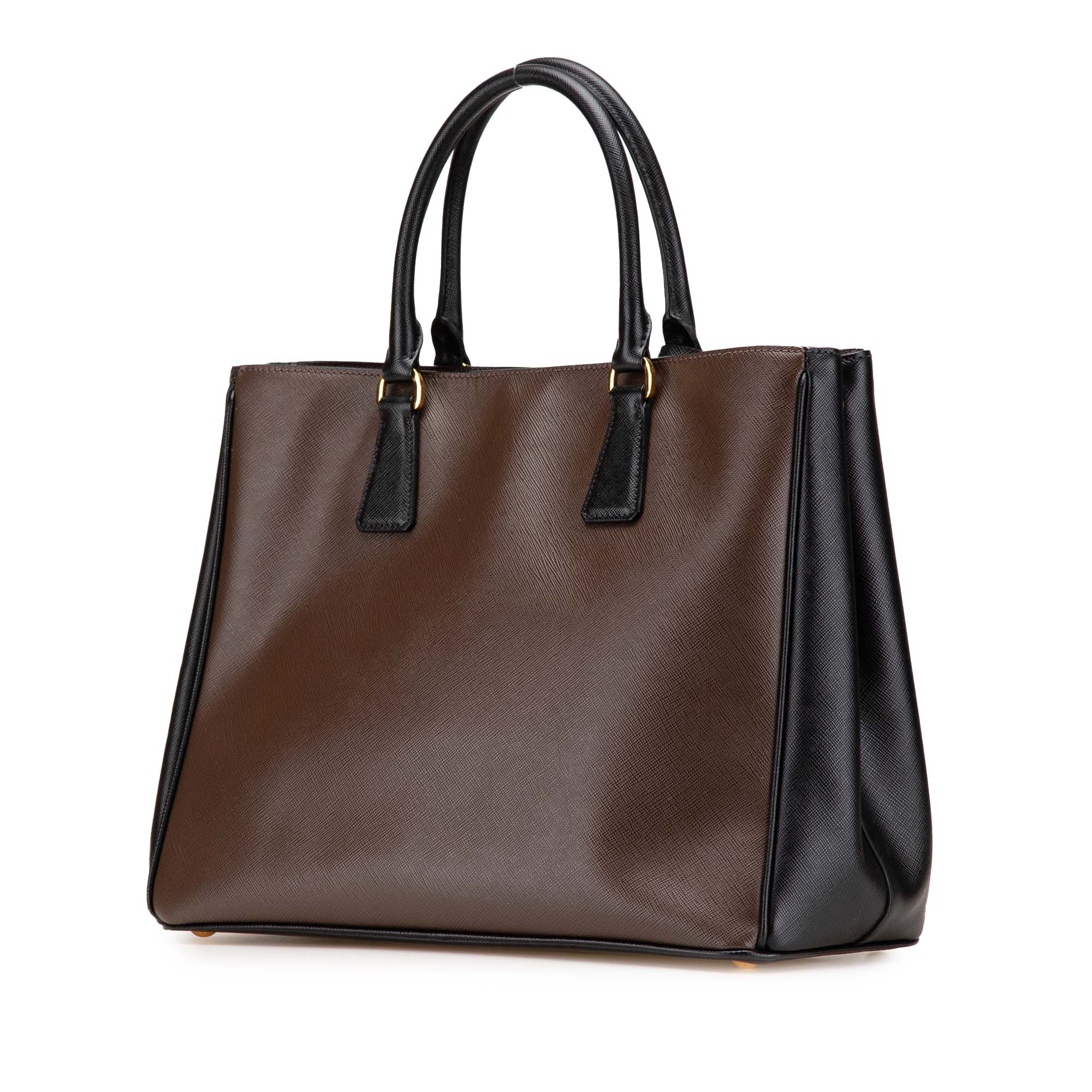 Medium Bicolor Saffiano Lux Galleria Satchel