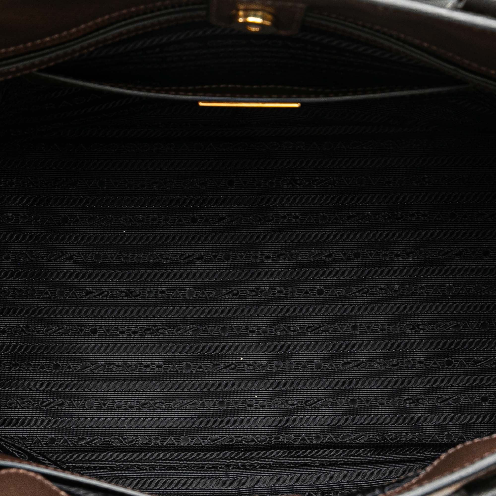Medium Bicolor Saffiano Lux Galleria Satchel