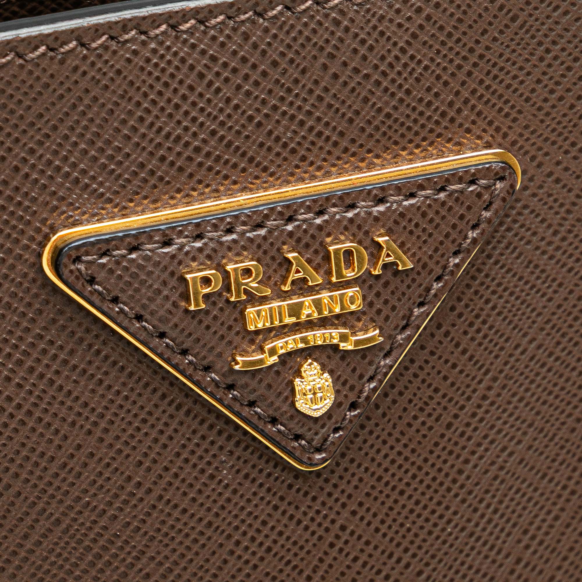 Medium Bicolor Saffiano Lux Galleria Satchel
