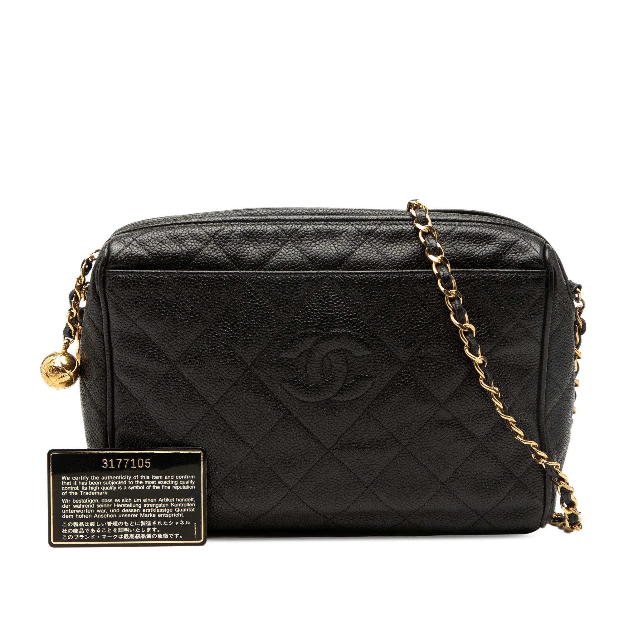 CC Quilted Caviar Chain Camera Bag