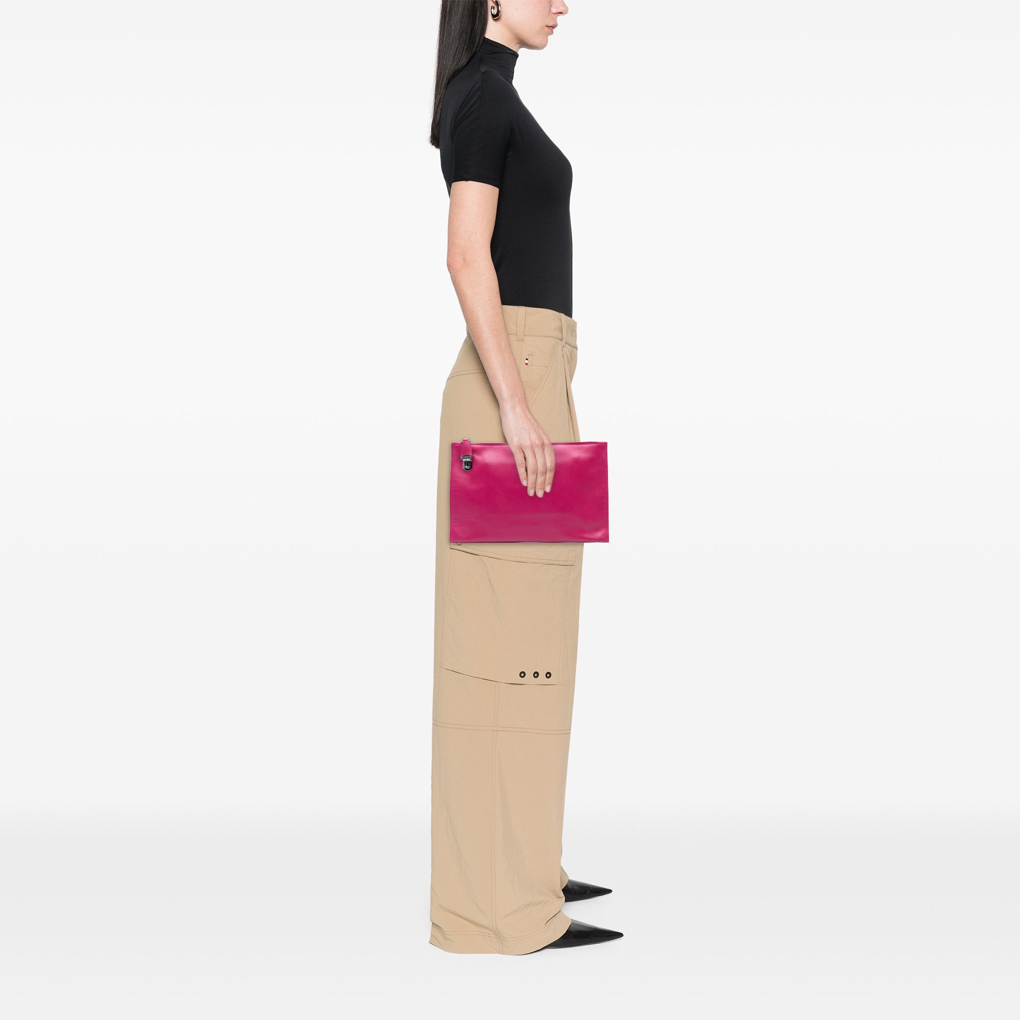 Saffiano Lux Zip Clutch