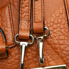 Small Heritage Grain Check Embossed Leather Orchard Bowling Bag