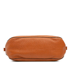 Small Heritage Grain Check Embossed Leather Orchard Bowling Bag