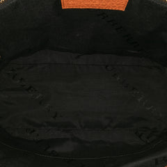 Small Heritage Grain Check Embossed Leather Orchard Bowling Bag