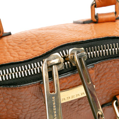 Small Heritage Grain Check Embossed Leather Orchard Bowling Bag