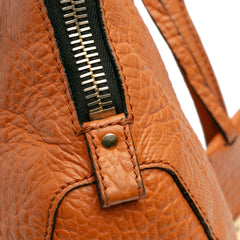 Small Heritage Grain Check Embossed Leather Orchard Bowling Bag