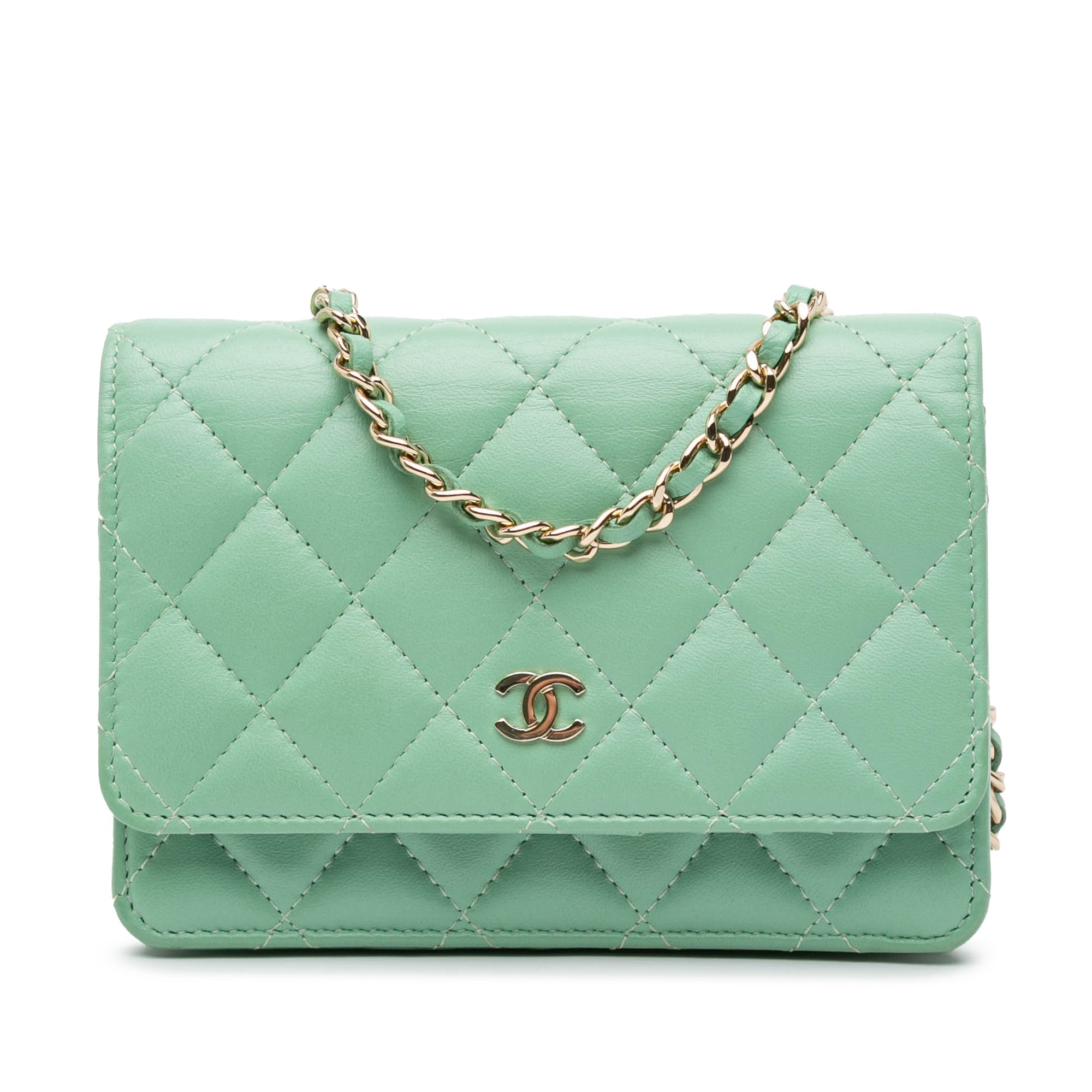 Mini CC Quilted Lambskin Wallet On Chain