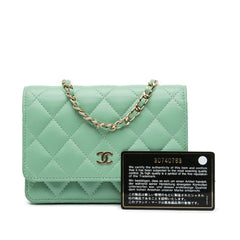 Mini CC Quilted Lambskin Wallet On Chain