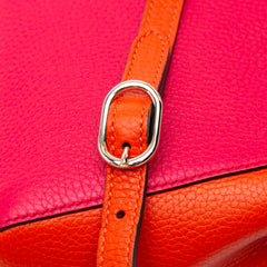 Small Bicolor Calfskin Bamboo Shopper Satchel