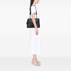CC Quilted Caviar Front Pocket Shoulder Bag