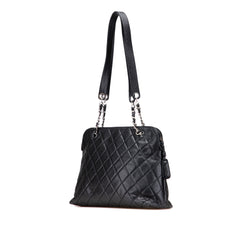 CC Quilted Caviar Front Pocket Shoulder Bag