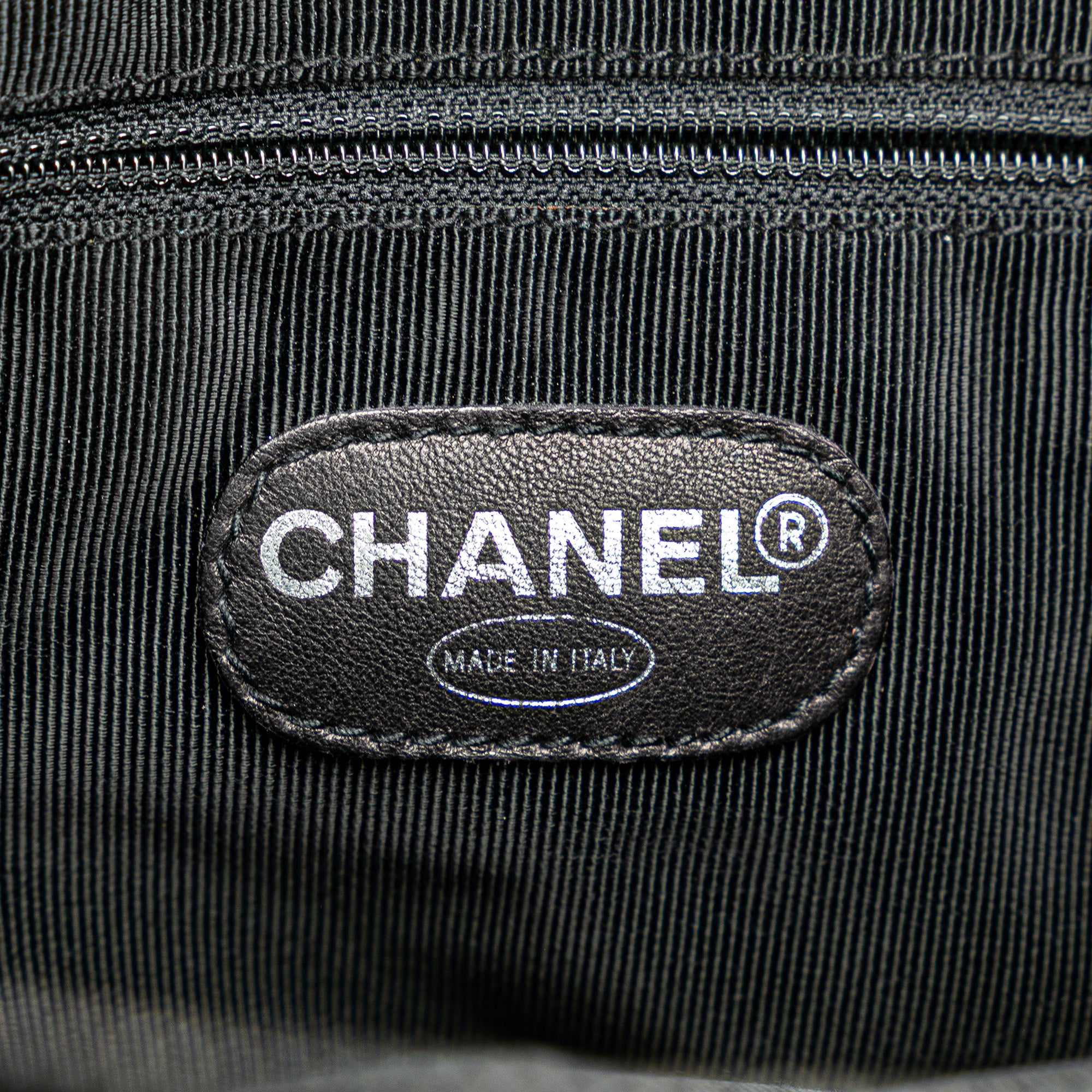 CC Quilted Caviar Front Pocket Shoulder Bag