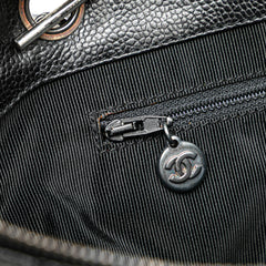 CC Quilted Caviar Front Pocket Shoulder Bag