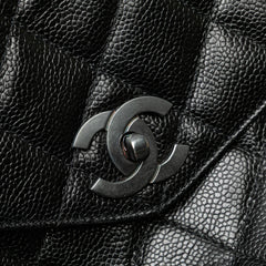 CC Quilted Caviar Front Pocket Shoulder Bag