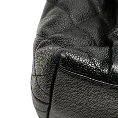 CC Quilted Caviar Front Pocket Shoulder Bag