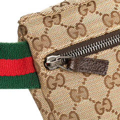 GG Canvas Web Double Pocket Belt Bag