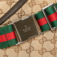 GG Canvas Web Double Pocket Belt Bag