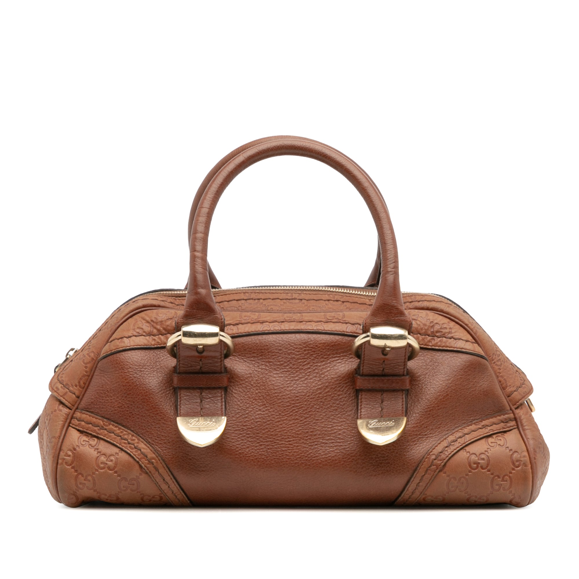 Guccissima Trimmed Leather Signoria Handbag