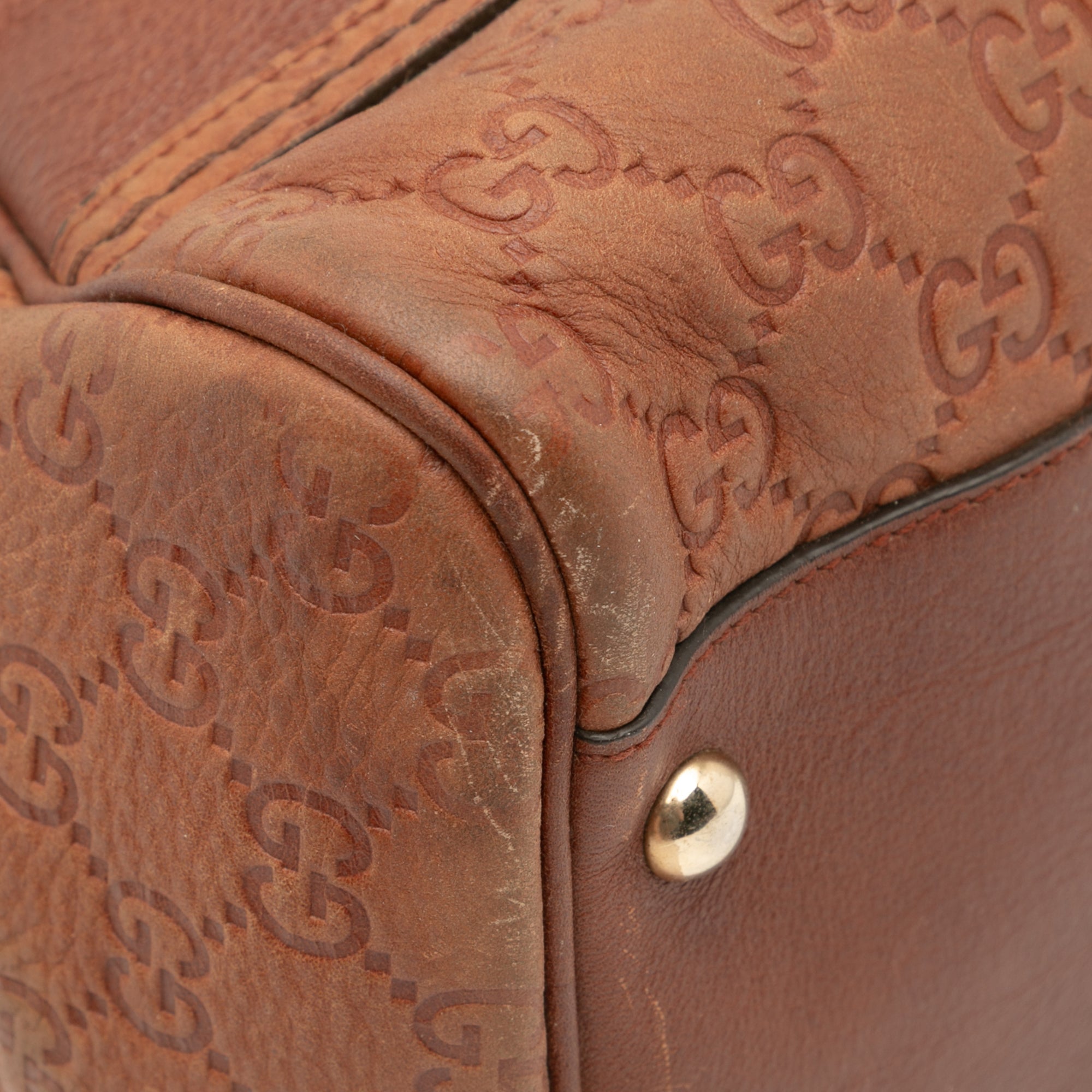 Guccissima Trimmed Leather Signoria Handbag