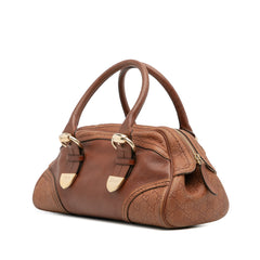 Guccissima Trimmed Leather Signoria Handbag