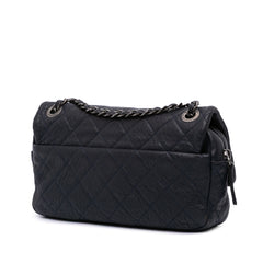 Small Quilted Distressed Calfskin Easy Flap
