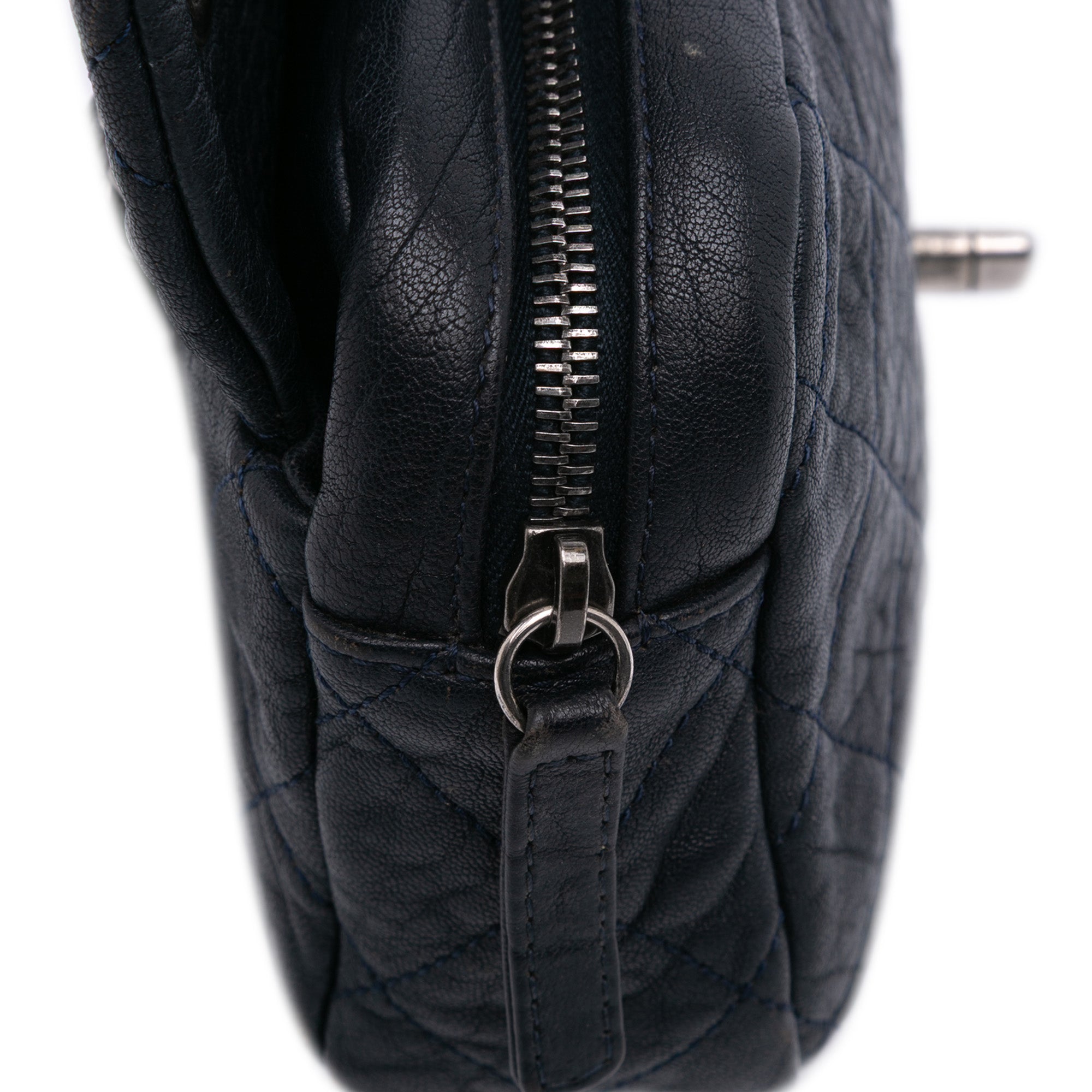 Small Quilted Distressed Calfskin Easy Flap