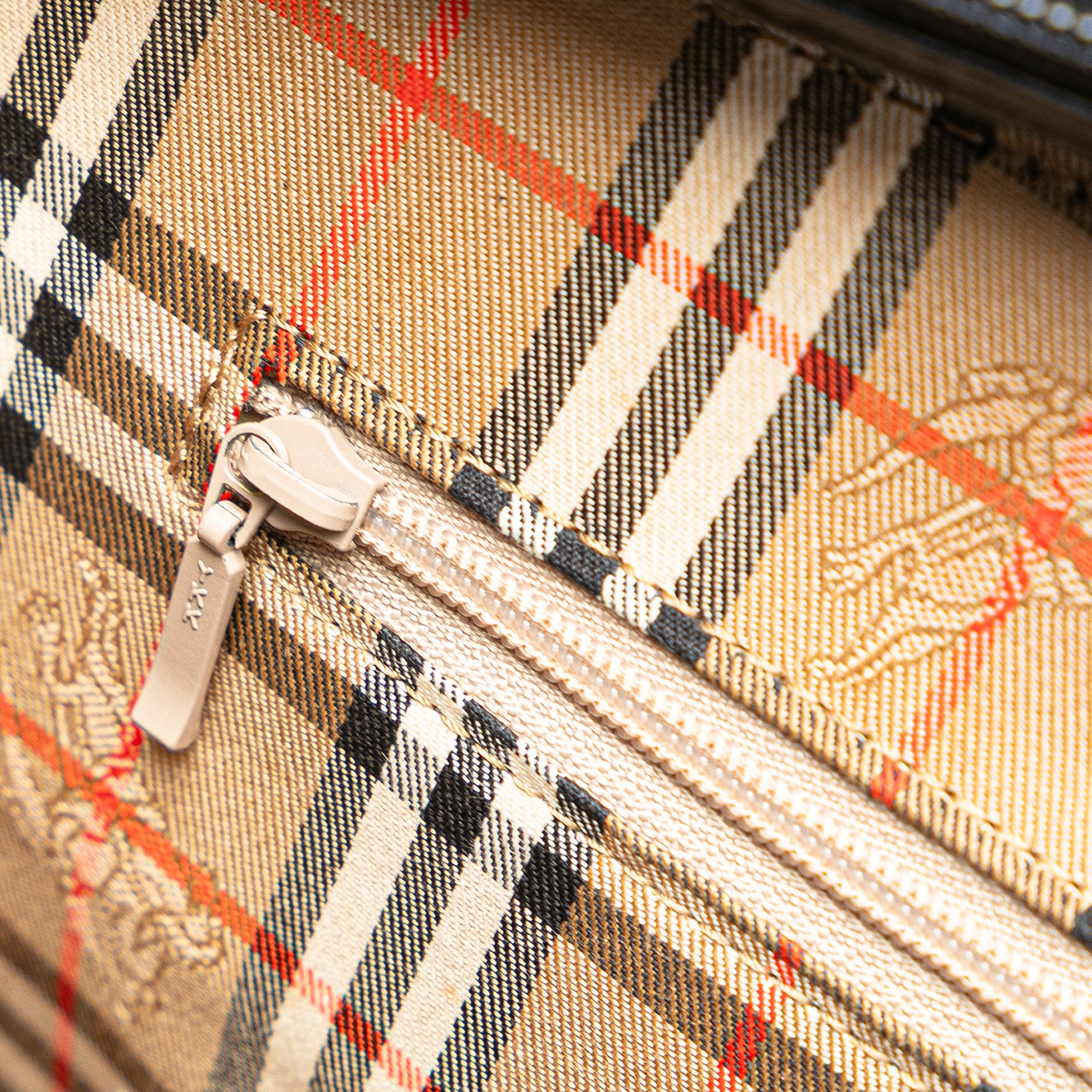 House Check Trimmed Leather Handbag