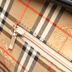 House Check Trimmed Leather Handbag