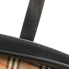 House Check Trimmed Leather Handbag