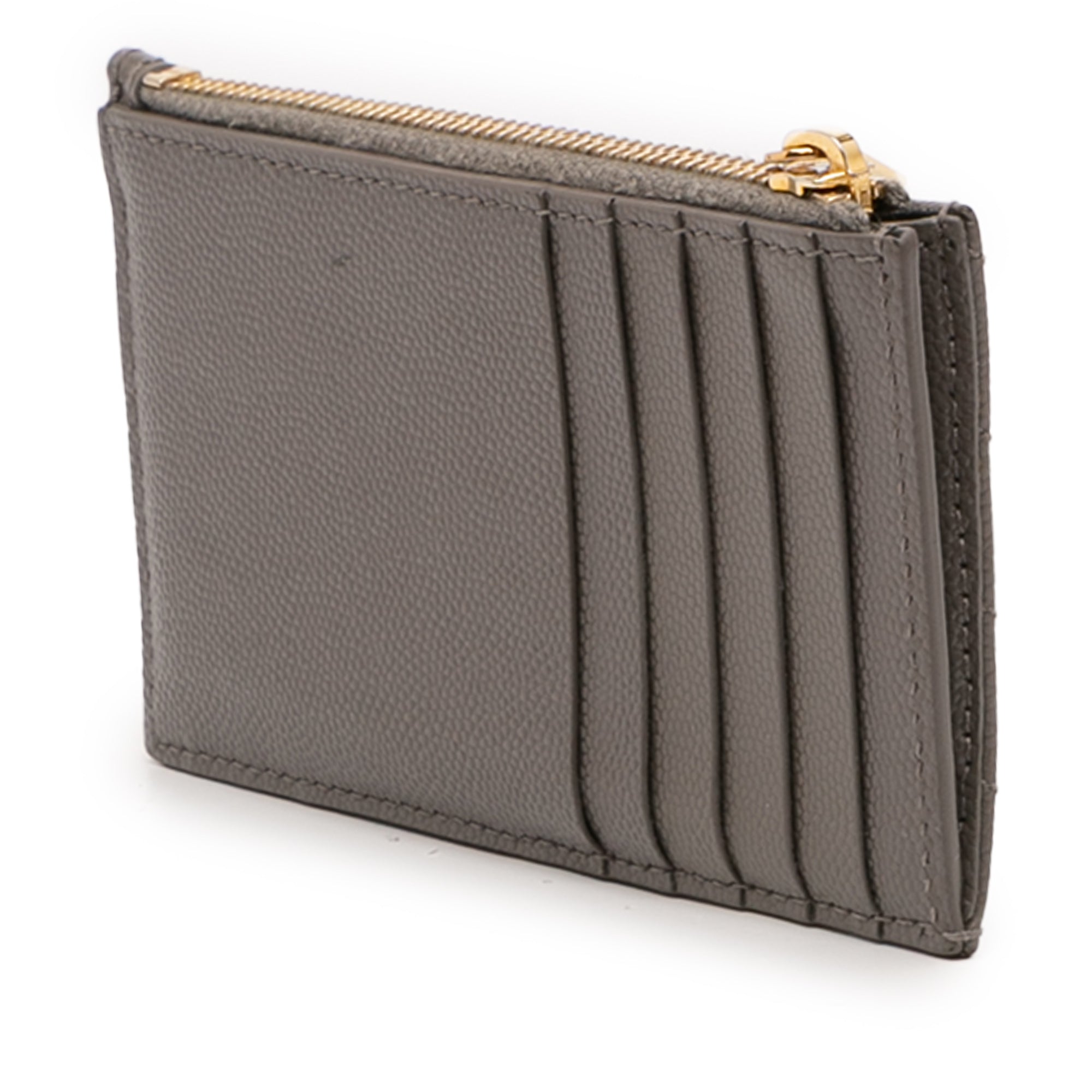 Grain De Poudre Chevron Monogram Fragments Zippered Card Case