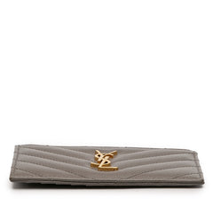Grain De Poudre Chevron Monogram Fragments Zippered Card Case