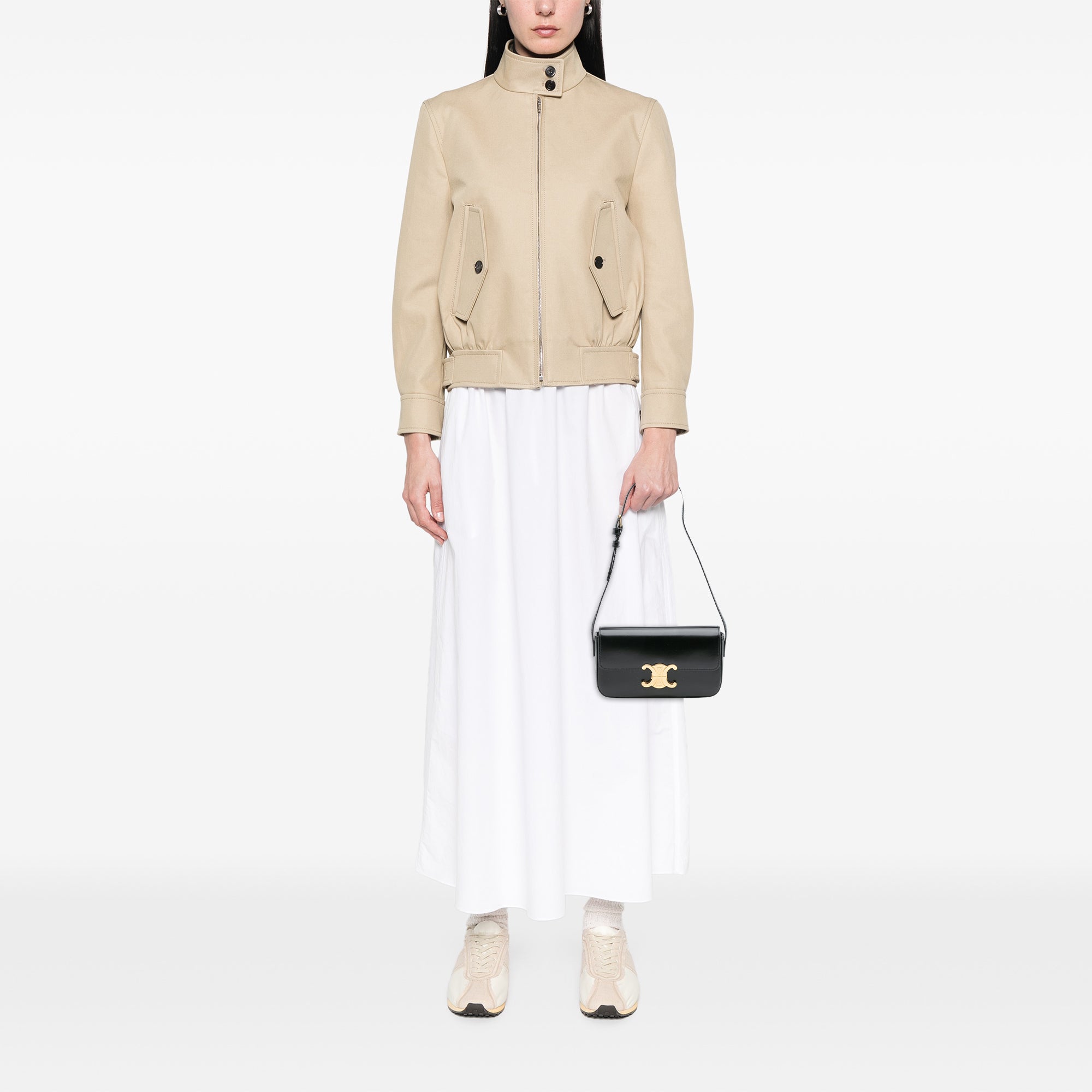 Shiny Calfskin Claude Shoulder Bag