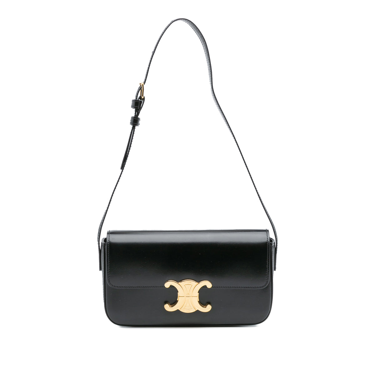 Shiny Calfskin Claude Shoulder Bag