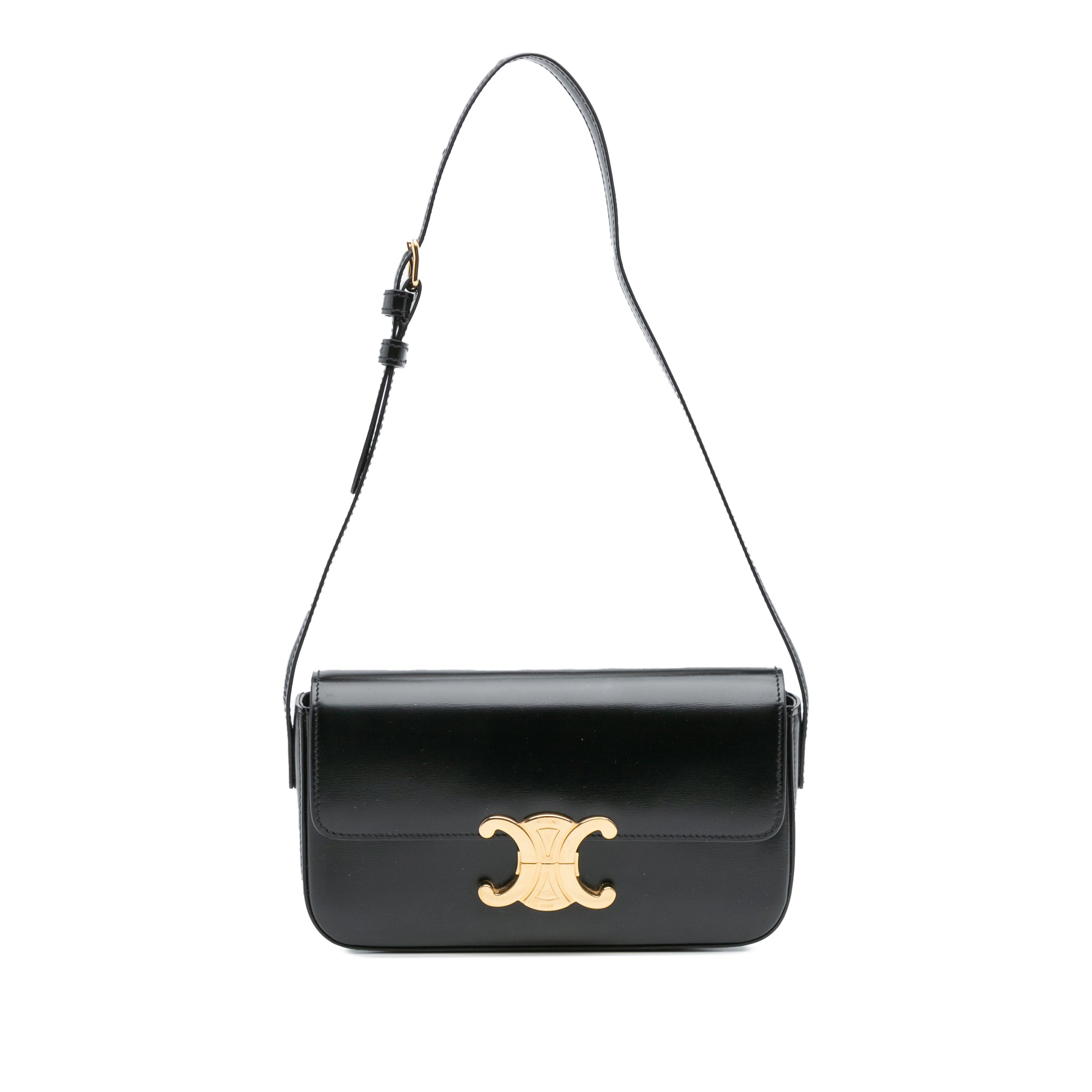 Shiny Calfskin Claude Shoulder Bag