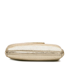 Perforated Crackled Metallic Calfskin Drill Tote