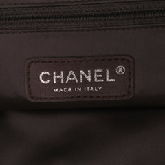 Perforated Crackled Metallic Calfskin Drill Tote