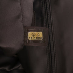 Perforated Crackled Metallic Calfskin Drill Tote
