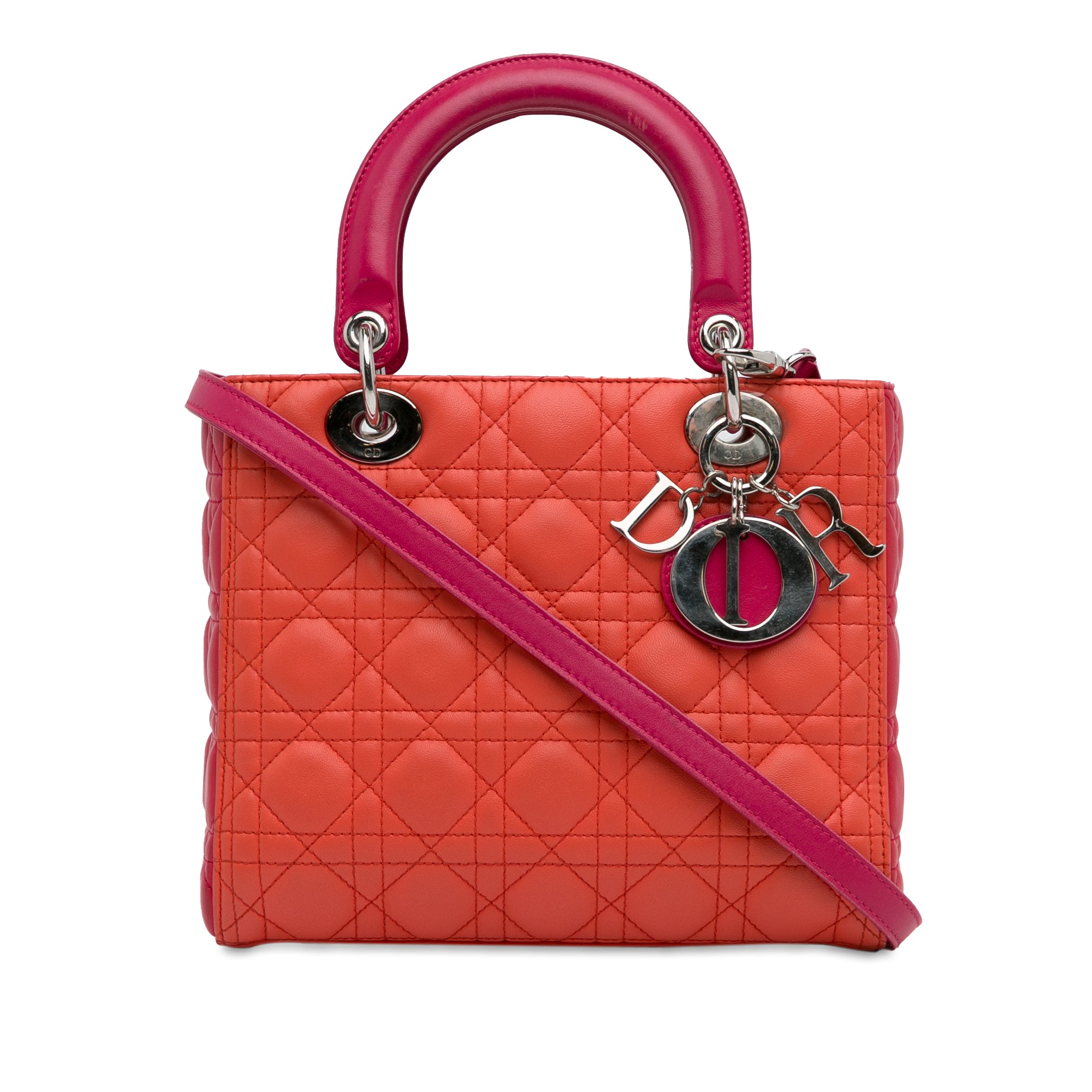 Medium Bicolor Lambskin Cannage Lady Dior_0