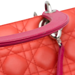 Medium Bicolor Lambskin Cannage Lady Dior
