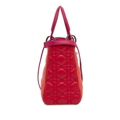 Medium Bicolor Lambskin Cannage Lady Dior