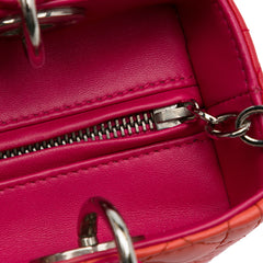 Medium Bicolor Lambskin Cannage Lady Dior